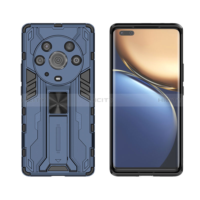 Custodia Silicone e Plastica Opaca Cover con Magnetico Supporto KC2 per Huawei Honor Magic3 Pro 5G