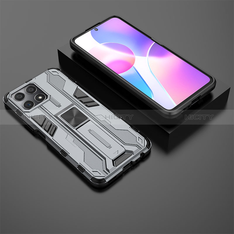 Custodia Silicone e Plastica Opaca Cover con Magnetico Supporto KC2 per Huawei Honor X30i Grigio