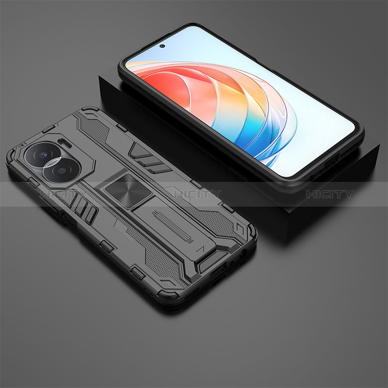 Custodia Silicone e Plastica Opaca Cover con Magnetico Supporto KC2 per Huawei Honor X40i 5G