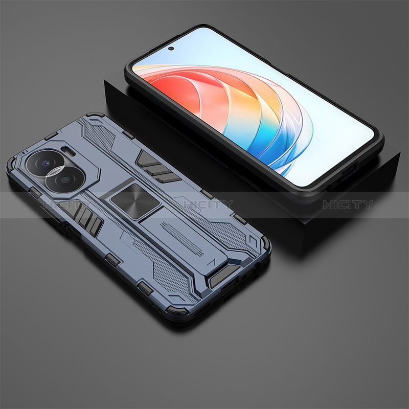 Custodia Silicone e Plastica Opaca Cover con Magnetico Supporto KC2 per Huawei Honor X40i 5G