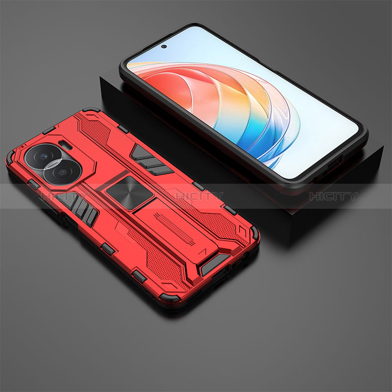 Custodia Silicone e Plastica Opaca Cover con Magnetico Supporto KC2 per Huawei Honor X40i 5G