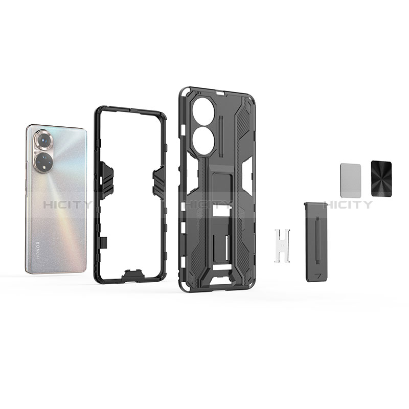 Custodia Silicone e Plastica Opaca Cover con Magnetico Supporto KC2 per Huawei Nova 9