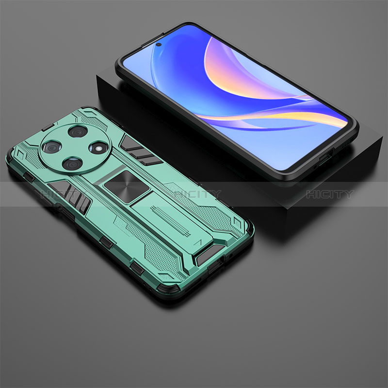 Custodia Silicone e Plastica Opaca Cover con Magnetico Supporto KC2 per Huawei Nova Y90