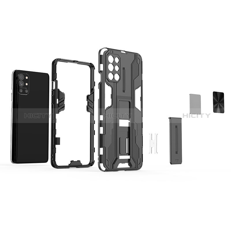 Custodia Silicone e Plastica Opaca Cover con Magnetico Supporto KC2 per OnePlus 9R 5G