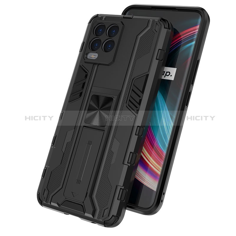 Custodia Silicone e Plastica Opaca Cover con Magnetico Supporto KC2 per Realme 8 Pro