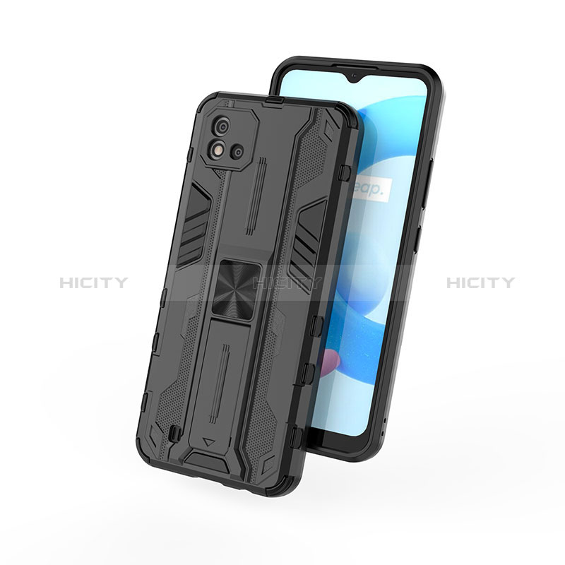 Custodia Silicone e Plastica Opaca Cover con Magnetico Supporto KC2 per Realme C11 (2021)