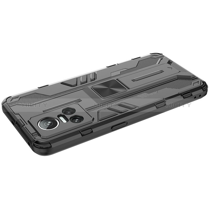 Custodia Silicone e Plastica Opaca Cover con Magnetico Supporto KC2 per Realme GT Neo3 5G