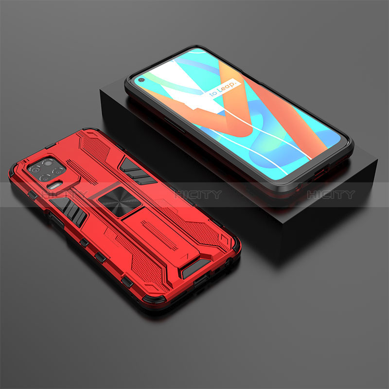 Custodia Silicone e Plastica Opaca Cover con Magnetico Supporto KC2 per Realme Q3i 5G