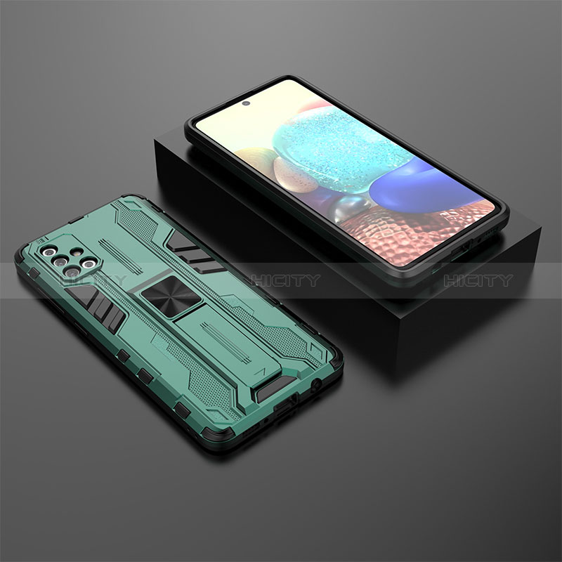 Custodia Silicone e Plastica Opaca Cover con Magnetico Supporto KC2 per Samsung Galaxy A71 4G A715