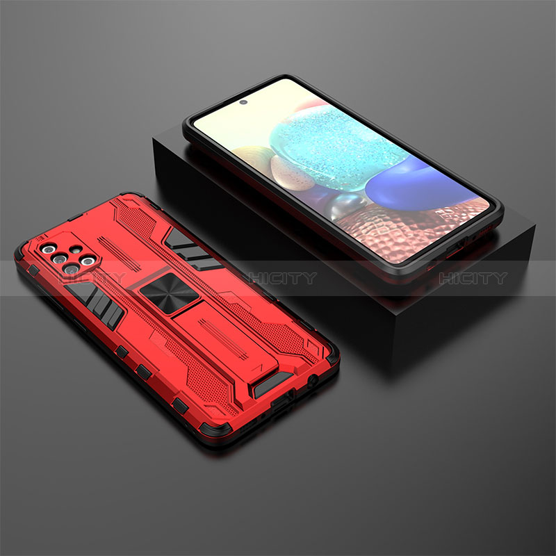 Custodia Silicone e Plastica Opaca Cover con Magnetico Supporto KC2 per Samsung Galaxy A71 5G