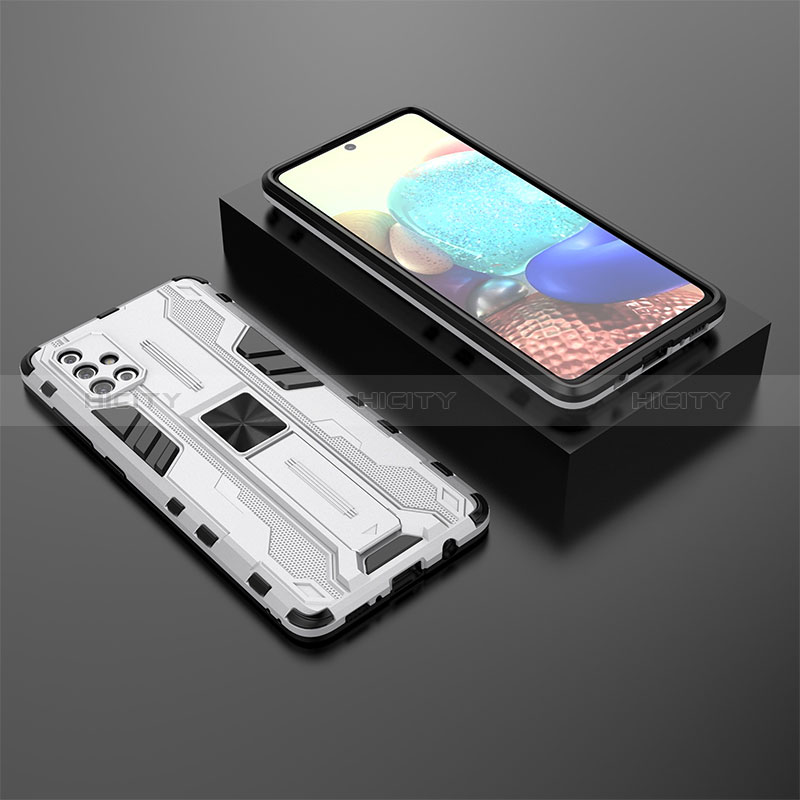 Custodia Silicone e Plastica Opaca Cover con Magnetico Supporto KC2 per Samsung Galaxy A71 5G