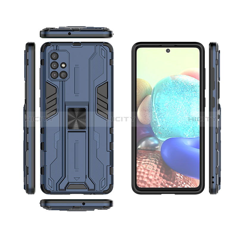 Custodia Silicone e Plastica Opaca Cover con Magnetico Supporto KC2 per Samsung Galaxy A71 5G