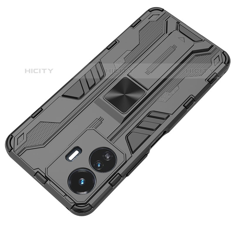 Custodia Silicone e Plastica Opaca Cover con Magnetico Supporto KC2 per Vivo iQOO Z6 Lite 5G