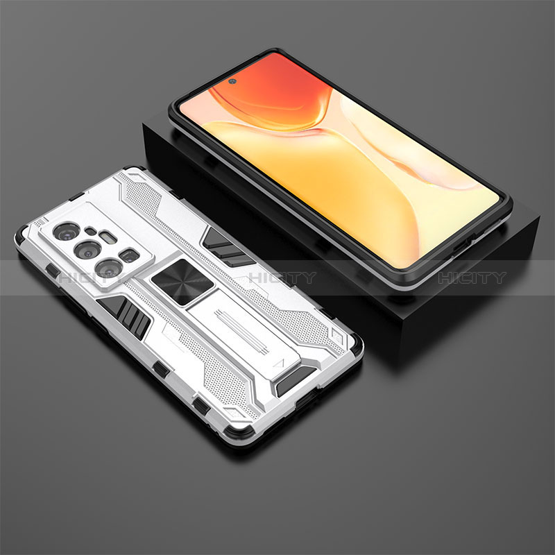 Custodia Silicone e Plastica Opaca Cover con Magnetico Supporto KC2 per Vivo X70 Pro+ Plus 5G