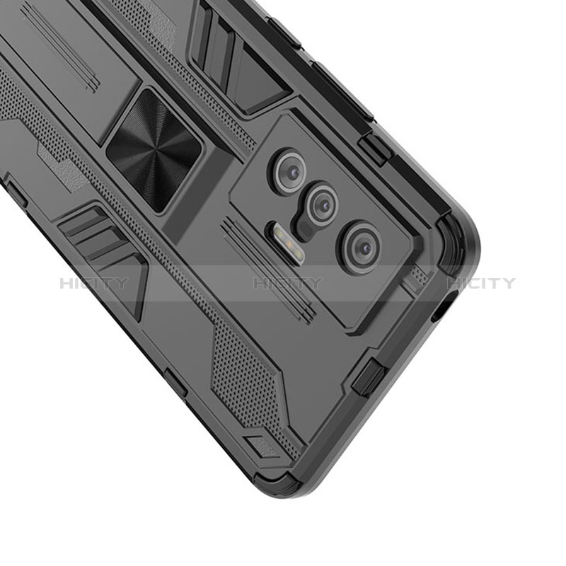 Custodia Silicone e Plastica Opaca Cover con Magnetico Supporto KC2 per Vivo X70t