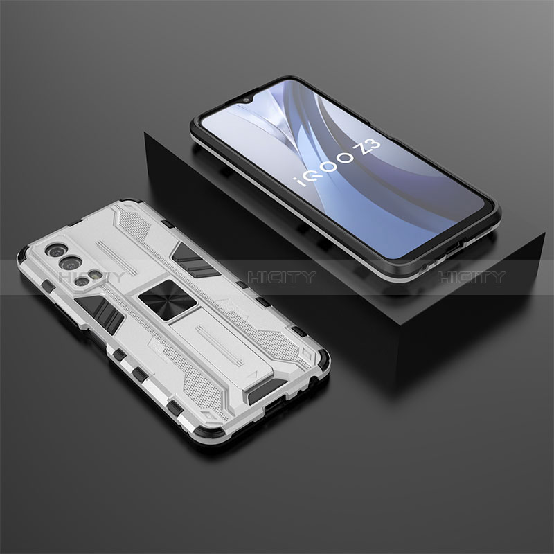 Custodia Silicone e Plastica Opaca Cover con Magnetico Supporto KC2 per Vivo Y75s 5G