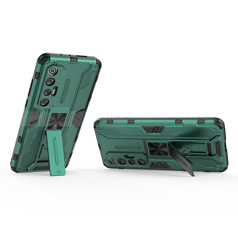 Custodia Silicone e Plastica Opaca Cover con Magnetico Supporto KC2 per Xiaomi Mi 10S 5G