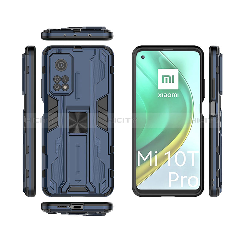 Custodia Silicone e Plastica Opaca Cover con Magnetico Supporto KC2 per Xiaomi Mi 10T 5G