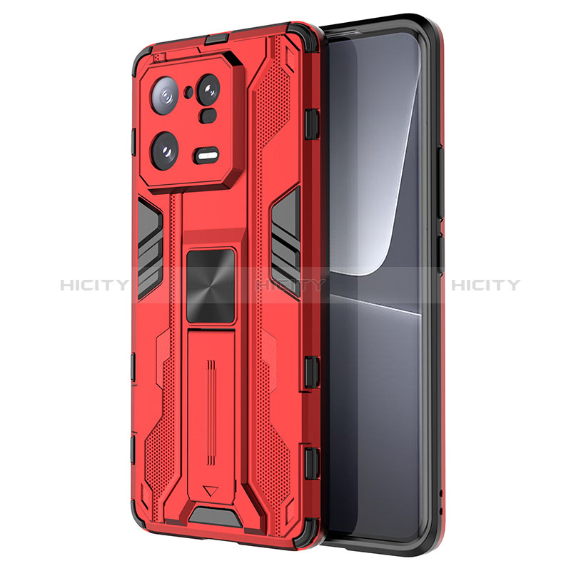 Custodia Silicone e Plastica Opaca Cover con Magnetico Supporto KC2 per Xiaomi Mi 13 Pro 5G