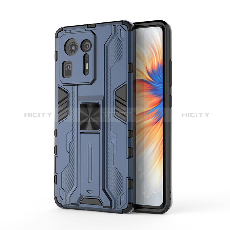 Custodia Silicone e Plastica Opaca Cover con Magnetico Supporto KC2 per Xiaomi Mi Mix 4 5G Blu