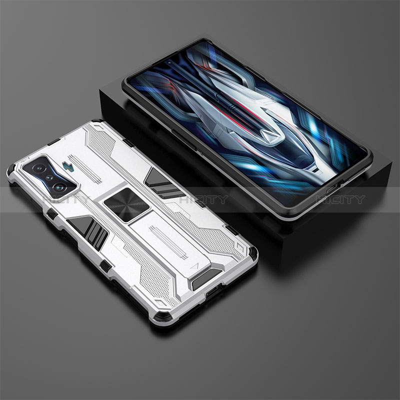 Custodia Silicone e Plastica Opaca Cover con Magnetico Supporto KC2 per Xiaomi Poco F4 GT 5G