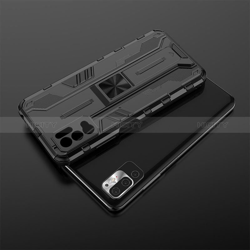 Custodia Silicone e Plastica Opaca Cover con Magnetico Supporto KC2 per Xiaomi POCO M3 Pro 5G