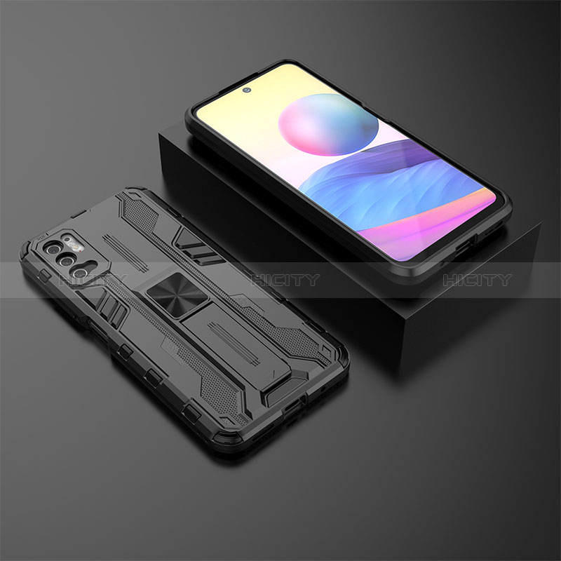 Custodia Silicone e Plastica Opaca Cover con Magnetico Supporto KC2 per Xiaomi POCO M3 Pro 5G