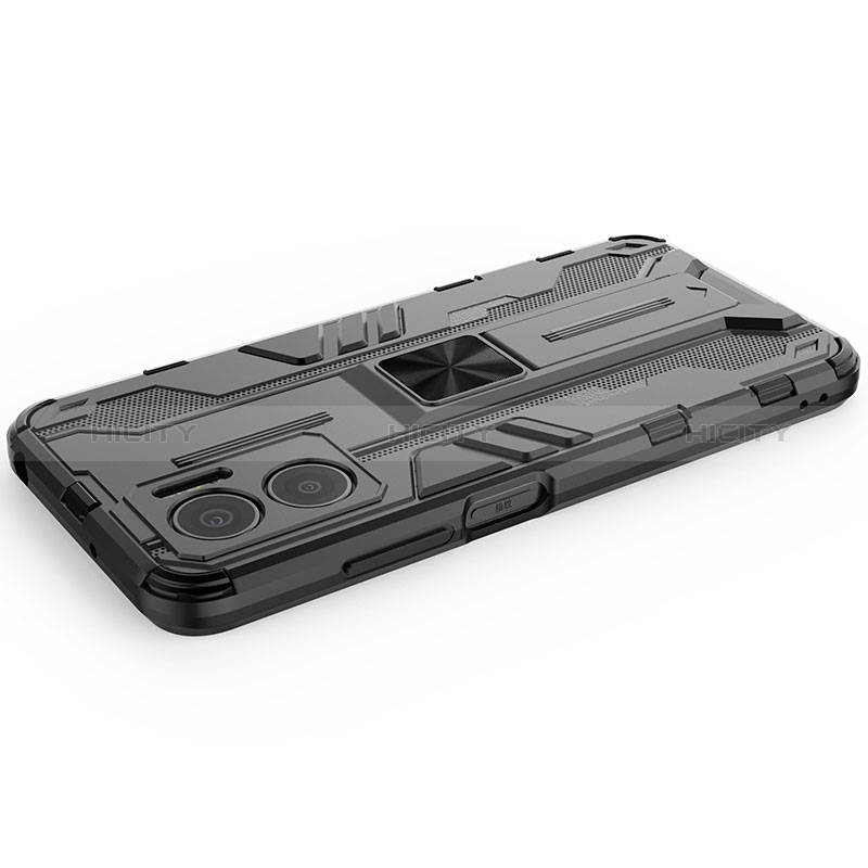 Custodia Silicone e Plastica Opaca Cover con Magnetico Supporto KC2 per Xiaomi Redmi 10 5G