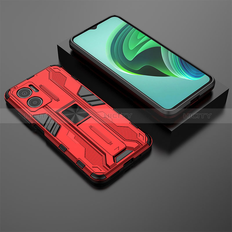 Custodia Silicone e Plastica Opaca Cover con Magnetico Supporto KC2 per Xiaomi Redmi 10 Prime Plus 5G