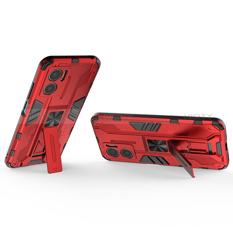 Custodia Silicone e Plastica Opaca Cover con Magnetico Supporto KC2 per Xiaomi Redmi 11 Prime 5G