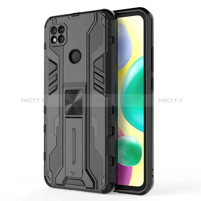 Custodia Silicone e Plastica Opaca Cover con Magnetico Supporto KC2 per Xiaomi Redmi 9 Activ