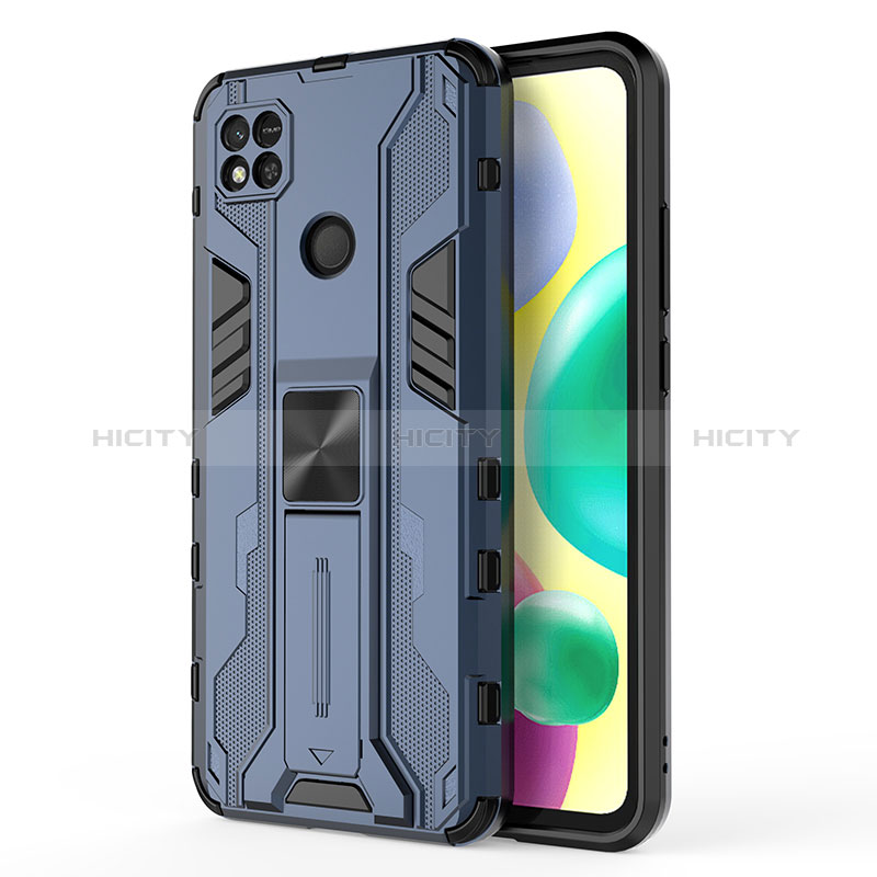 Custodia Silicone e Plastica Opaca Cover con Magnetico Supporto KC2 per Xiaomi Redmi 9 Activ