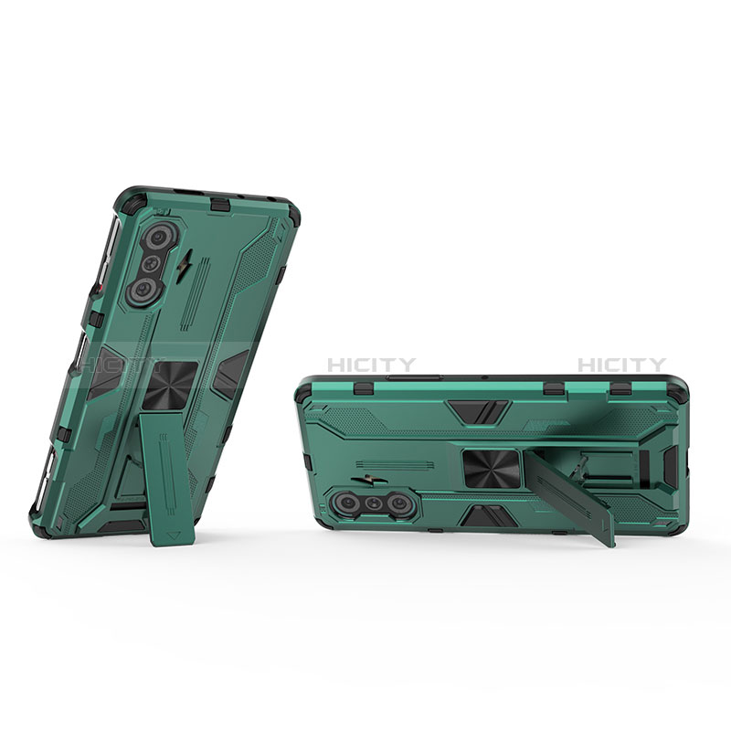 Custodia Silicone e Plastica Opaca Cover con Magnetico Supporto KC2 per Xiaomi Redmi K40 Gaming 5G