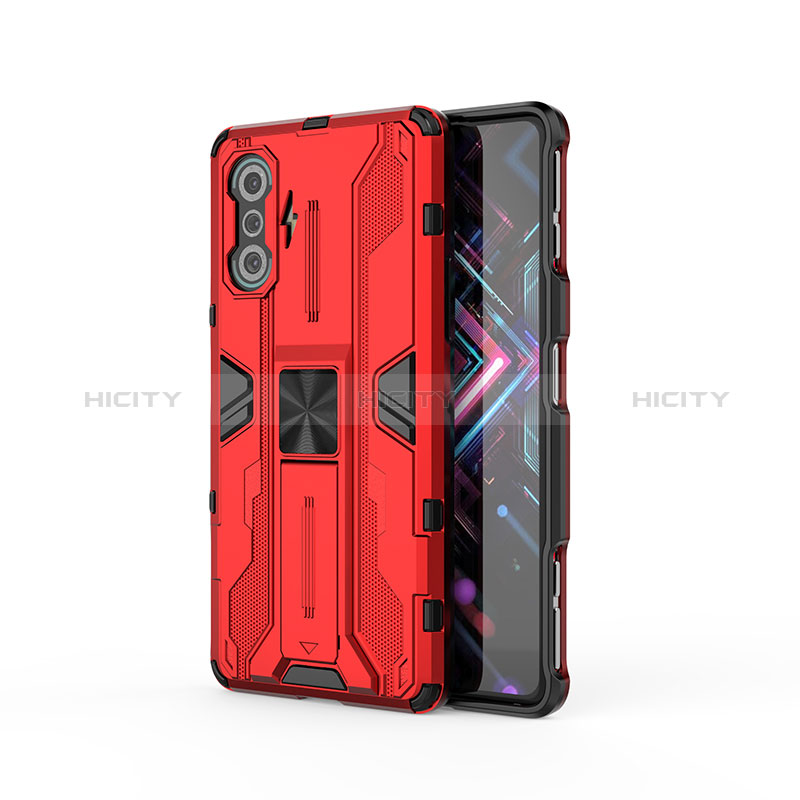 Custodia Silicone e Plastica Opaca Cover con Magnetico Supporto KC2 per Xiaomi Redmi K40 Gaming 5G