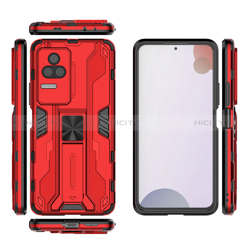 Custodia Silicone e Plastica Opaca Cover con Magnetico Supporto KC2 per Xiaomi Redmi K50 5G