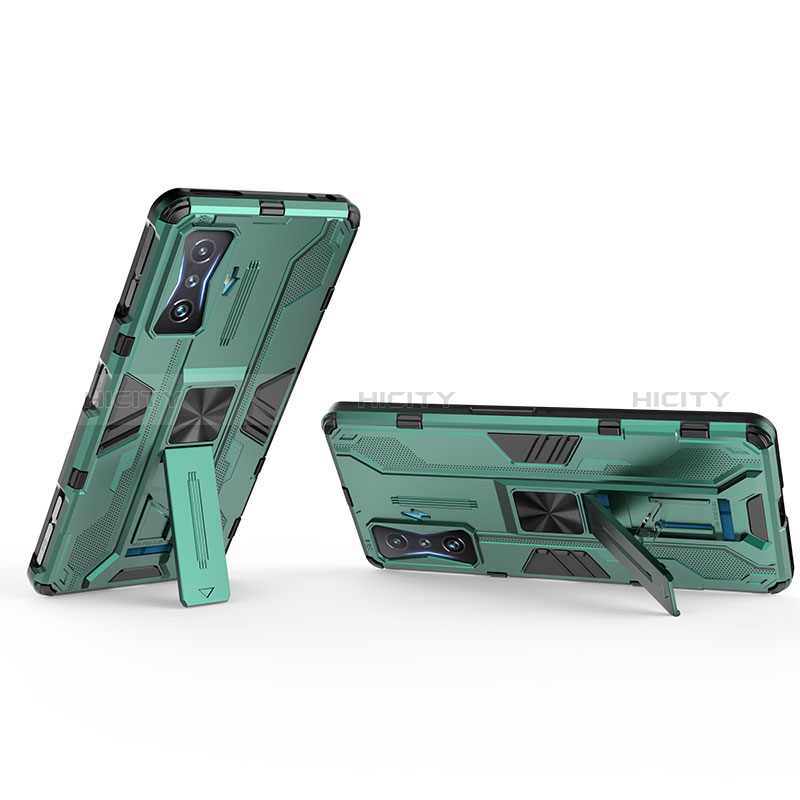 Custodia Silicone e Plastica Opaca Cover con Magnetico Supporto KC2 per Xiaomi Redmi K50 Gaming 5G