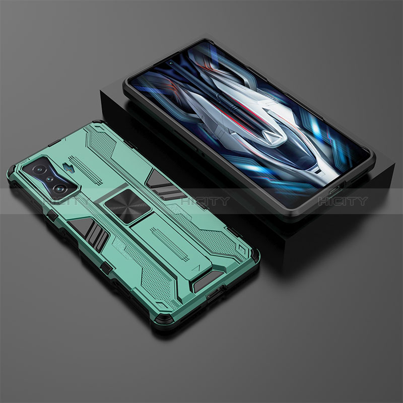 Custodia Silicone e Plastica Opaca Cover con Magnetico Supporto KC2 per Xiaomi Redmi K50 Gaming AMG F1 5G