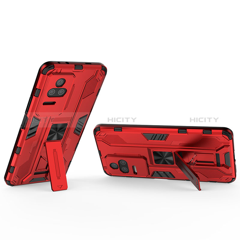 Custodia Silicone e Plastica Opaca Cover con Magnetico Supporto KC2 per Xiaomi Redmi K50 Pro 5G