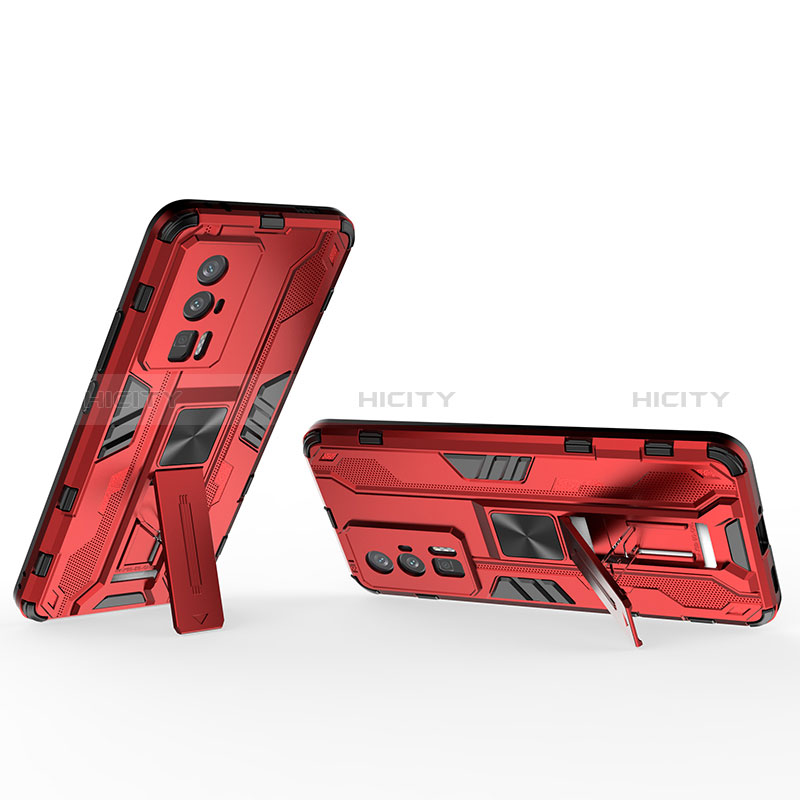 Custodia Silicone e Plastica Opaca Cover con Magnetico Supporto KC2 per Xiaomi Redmi K60 5G