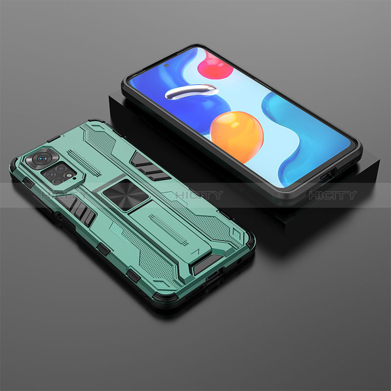 Custodia Silicone e Plastica Opaca Cover con Magnetico Supporto KC2 per Xiaomi Redmi Note 11 4G (2022)