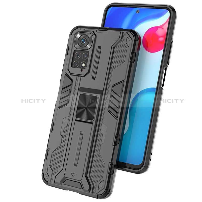 Custodia Silicone e Plastica Opaca Cover con Magnetico Supporto KC2 per Xiaomi Redmi Note 11 4G (2022)