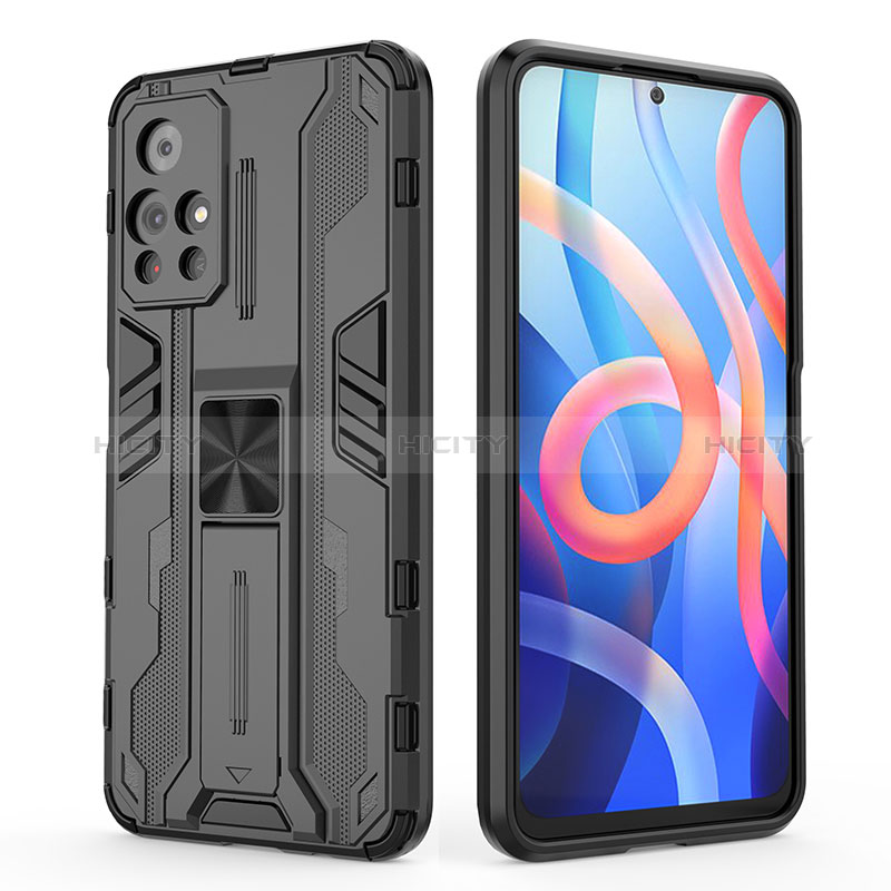 Custodia Silicone e Plastica Opaca Cover con Magnetico Supporto KC2 per Xiaomi Redmi Note 11 5G