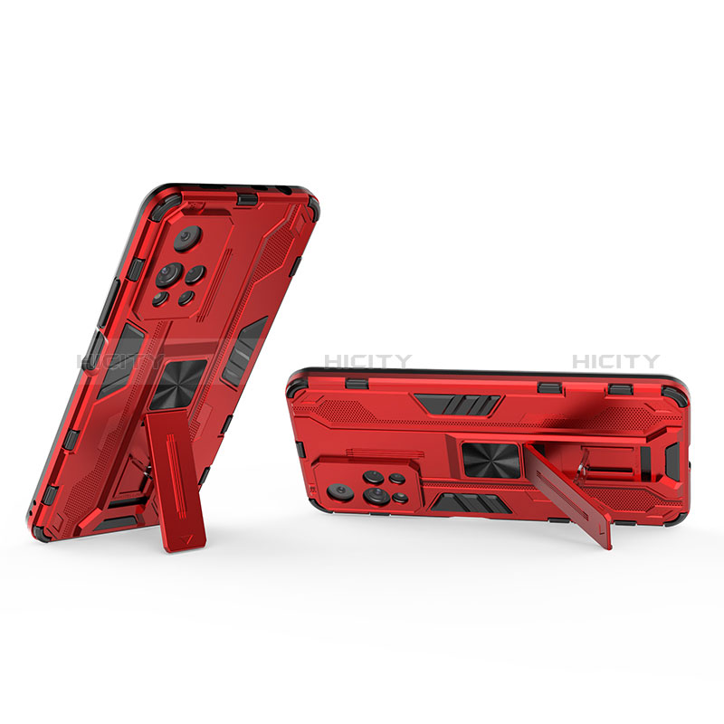 Custodia Silicone e Plastica Opaca Cover con Magnetico Supporto KC2 per Xiaomi Redmi Note 11 Pro+ Plus 5G