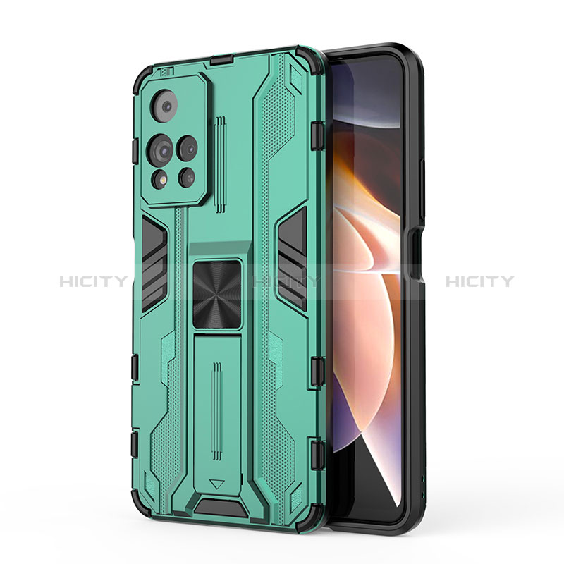 Custodia Silicone e Plastica Opaca Cover con Magnetico Supporto KC2 per Xiaomi Redmi Note 11 Pro+ Plus 5G