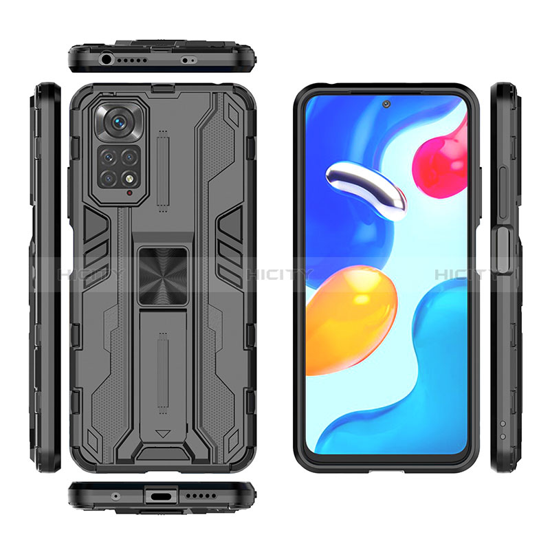 Custodia Silicone e Plastica Opaca Cover con Magnetico Supporto KC2 per Xiaomi Redmi Note 11S 4G