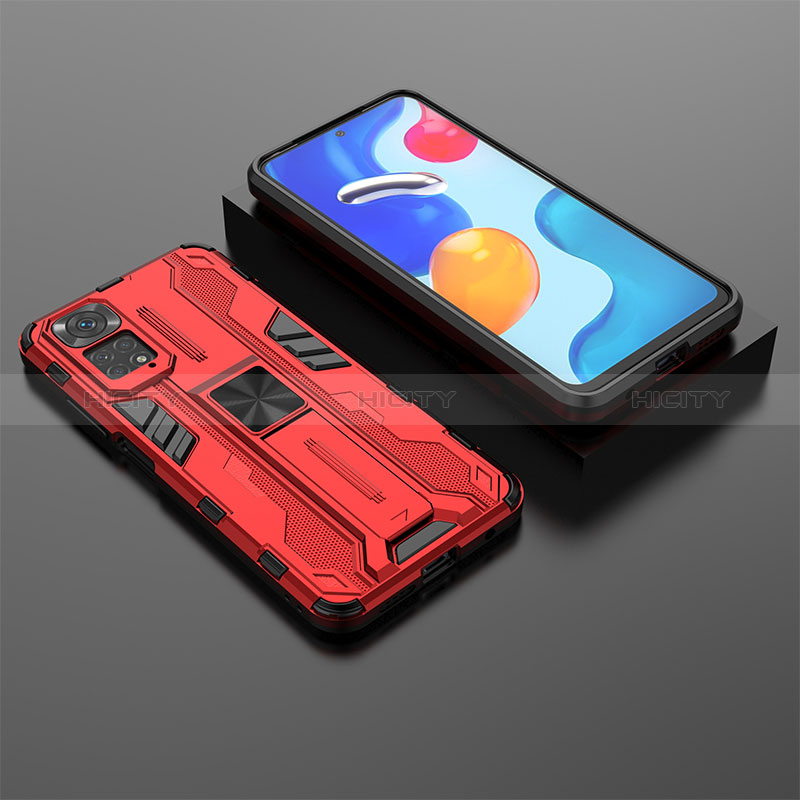 Custodia Silicone e Plastica Opaca Cover con Magnetico Supporto KC2 per Xiaomi Redmi Note 11S 4G