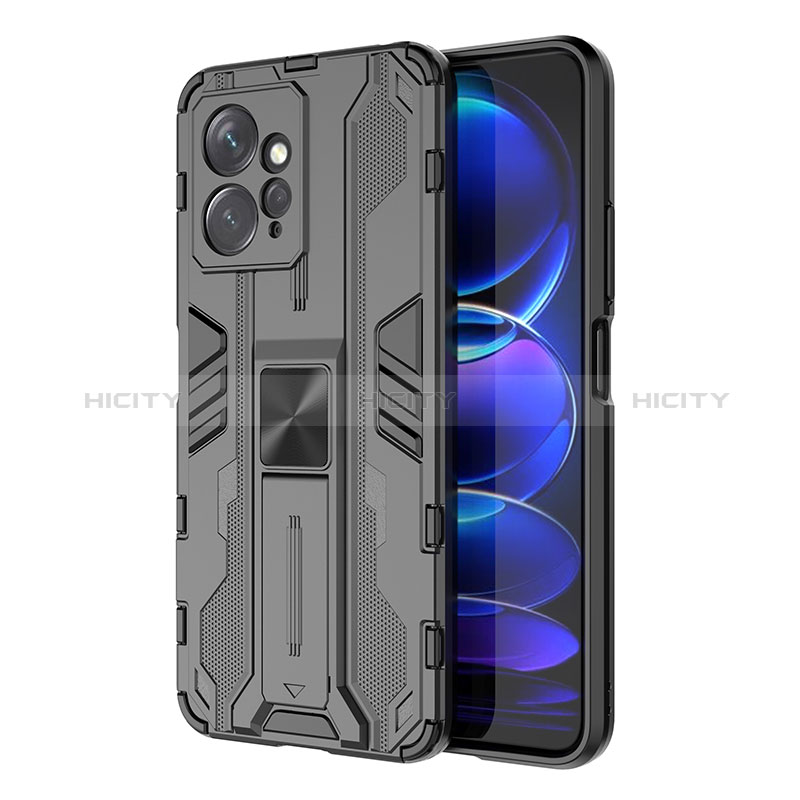 Custodia Silicone e Plastica Opaca Cover con Magnetico Supporto KC2 per Xiaomi Redmi Note 12 4G