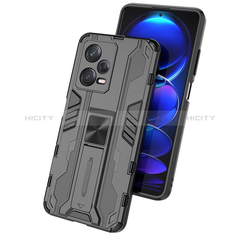 Custodia Silicone e Plastica Opaca Cover con Magnetico Supporto KC2 per Xiaomi Redmi Note 12 Pro 5G