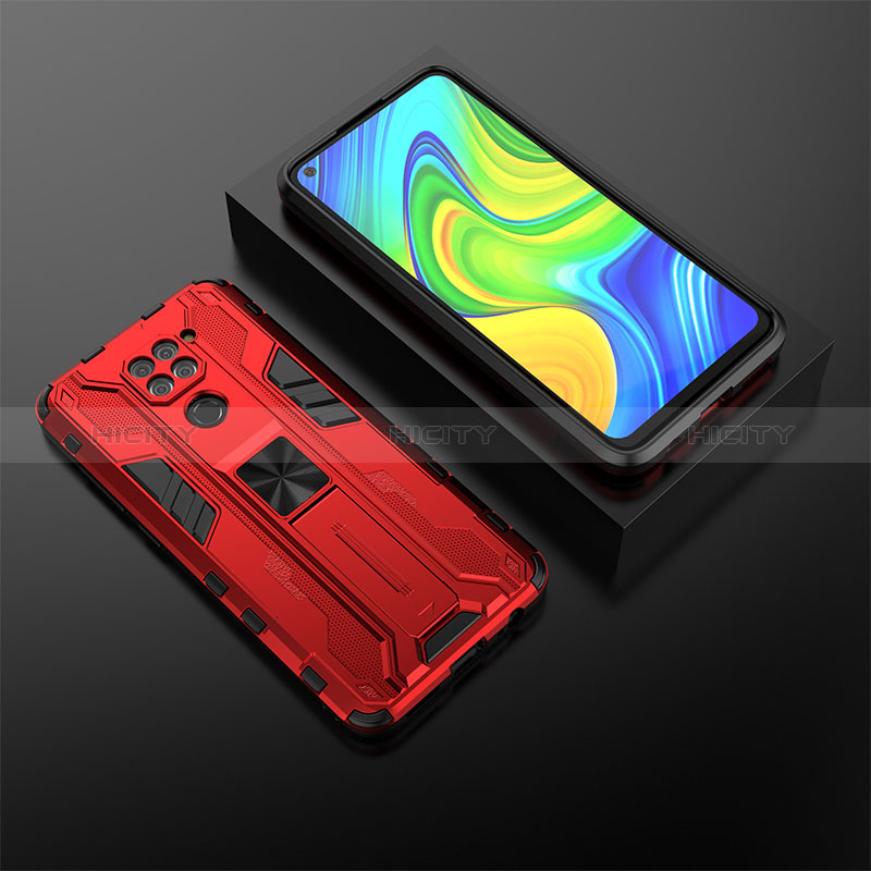 Custodia Silicone e Plastica Opaca Cover con Magnetico Supporto KC2 per Xiaomi Redmi Note 9