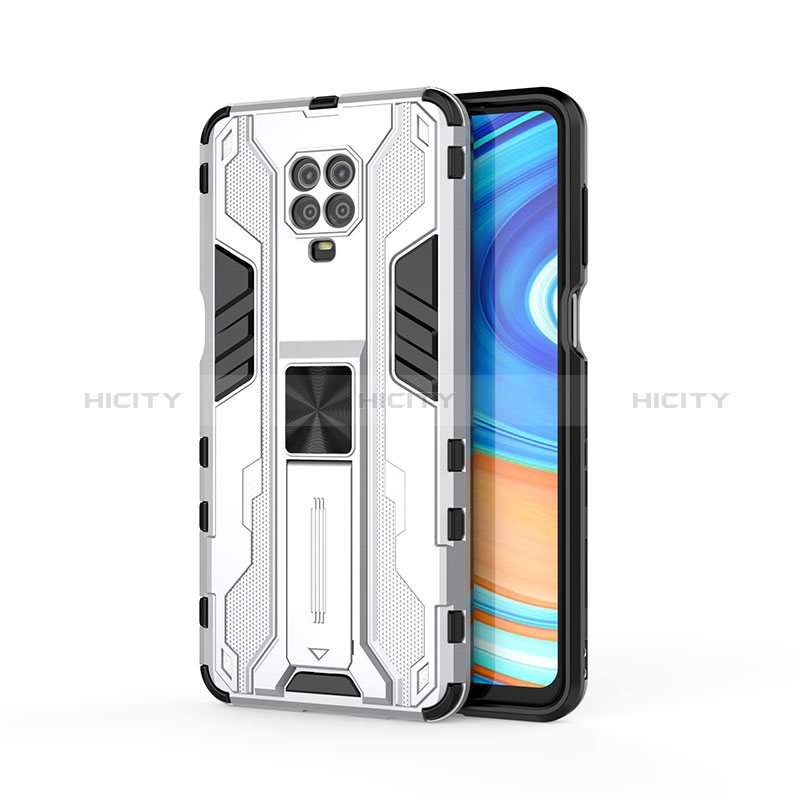 Custodia Silicone e Plastica Opaca Cover con Magnetico Supporto KC2 per Xiaomi Redmi Note 9 Pro